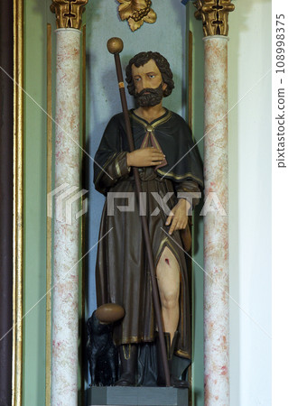 Saint Roch statue on the altar of Saint Vitus in Our Lady Chapel in Dubovec, Croatia Saint Roch statue on the altar of Saint Vitus in Our Lady Chapel in Dubovec, Croatia 108998375