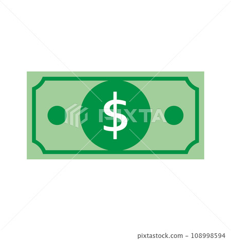 Vector flat dollar isolated on white background Vector flat dollar isolated on white background 108998594