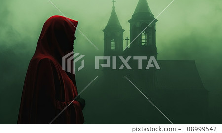 nun at night in the monastery. nun at night in the monastery. 108999542