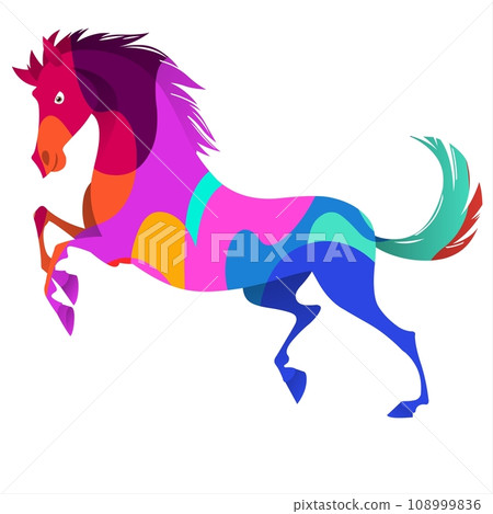 Horse running in the meadow and forest. Horse running in the meadow and forest. 108999836