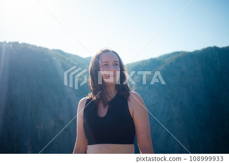 Captivating canyon vistas in Turkey, a woman immersed in its scenic travel adventure Captivating canyon vistas in Turkey, a woman immersed in its scenic travel adventure 108999933