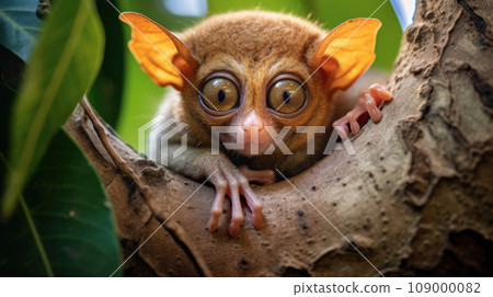 tarsier perched in its natural habitat 109000082