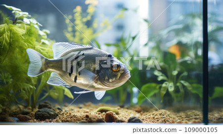 Well-cared-for piranha in a home aquarium 109000105