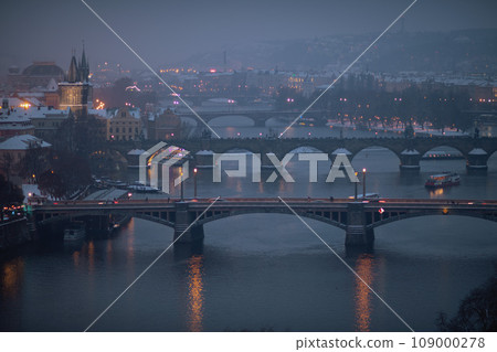 landscape in winter in Prague, Czech Republic landscape in winter in Prague, Czech Republic 109000278