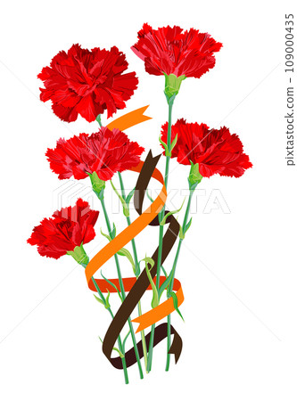 red vector flowers and ribbons red vector flowers and ribbons 109000435