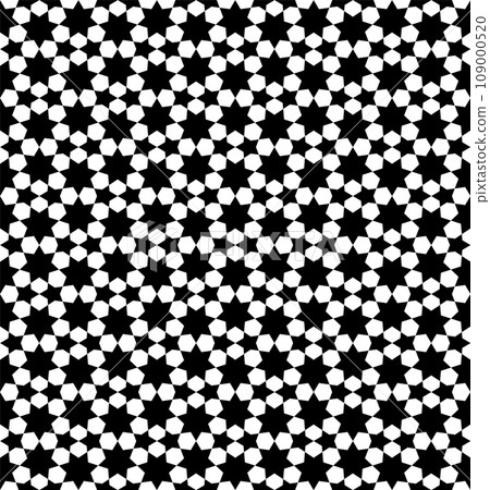 Seamless geometric pattern. Black figures on white background 109000520