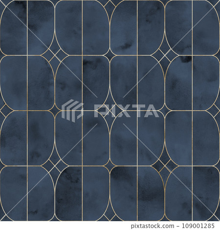 Watercolor stained glass window. Seamless abstract pattern Watercolor stained glass window. Seamless abstract pattern 109001285