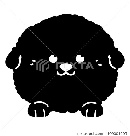 比熊小狗的臉和爪子的輪廓 比熊小狗的臉和爪子的輪廓 109001905