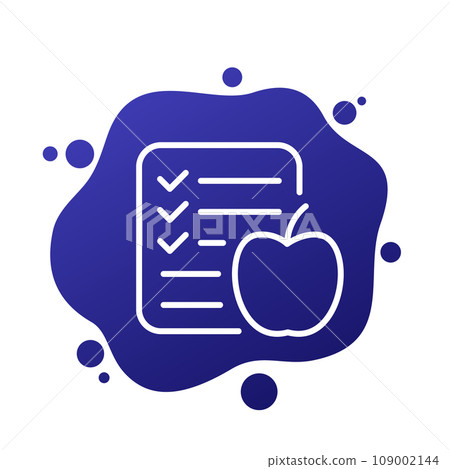 diet plan icon, nutrition plan line vector 109002144