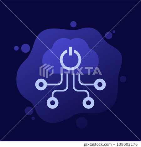 Edge computing technologies icon with cloud vector 109002176