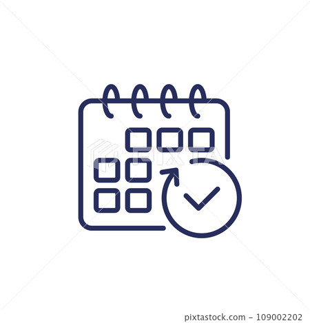 monthly subscription auto-renewal line icon 109002202