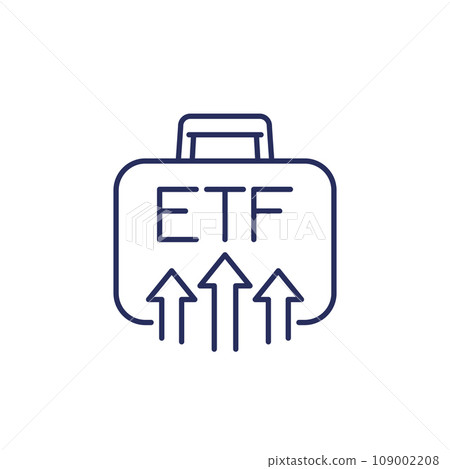 ETF portfolio growth icon, exchange traded funds ETF portfolio growth icon, exchange traded funds 109002208