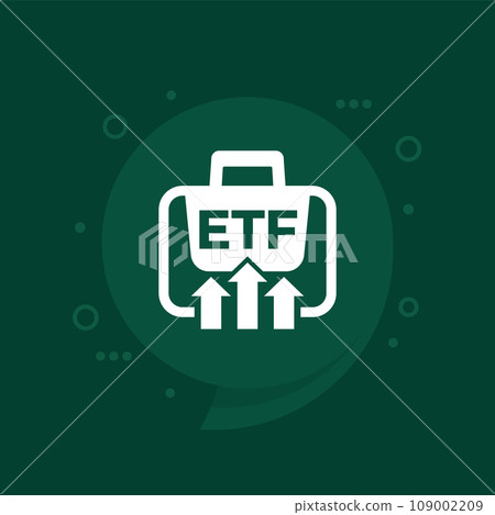 ETF portfolio growth icon, exchange traded funds ETF portfolio growth icon, exchange traded funds 109002209