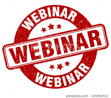 webinar stamp. webinar label. round grunge sign 109002422
