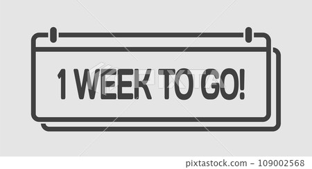 Countdown weekly calendar icon - 1 week to go Countdown weekly calendar icon - 1 week to go 109002568
