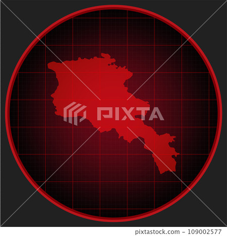 Vector map Armenia on the radar screen 109002577