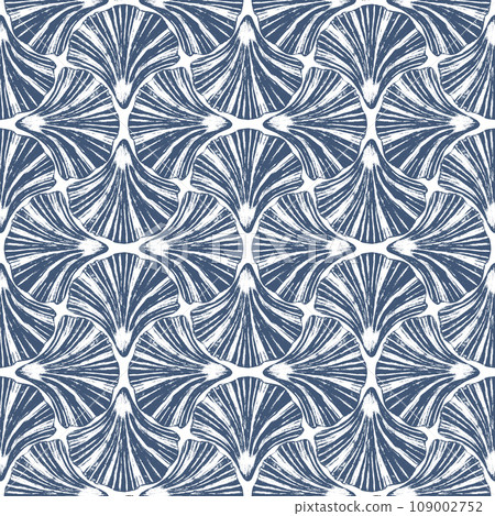 Art deco style abstract sea shells geometric forms seamless pattern Art deco style abstract sea shells geometric forms seamless pattern 109002752