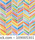 Abstract watercolor multicolor brushstrokes holiday chevron seamless pattern 109005301