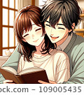 情侶一起閱讀（AI 生成圖像） 109005435