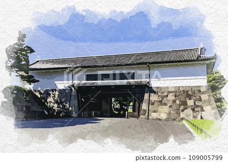 Watercolor style Tokyo Imperial Palace Outer Garden Sakuradamon Chiyoda-ku, Tokyo Watercolor style Tokyo Imperial Palace Outer Garden Sakuradamon Chiyoda-ku, Tokyo 109005799