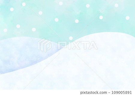 雪景簡單框架-冬季圖像水彩插圖 109005891