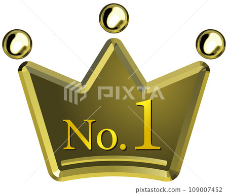 Crown emblem 1st place gold vector illustration Crown emblem 1st place gold vector illustration 109007452