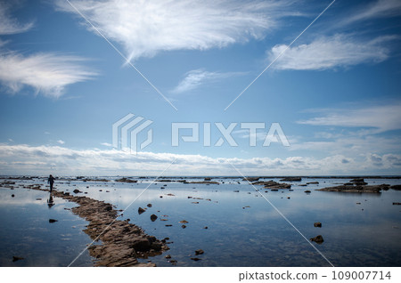 Dramatic sea, Oga Peninsula, Unosaki coast in the early afternoon, Akita Prefecture 109007714