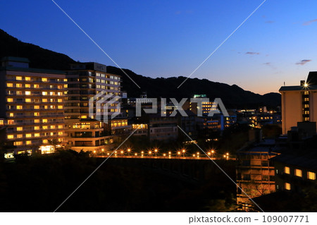 Kinugawa hot spring town at dusk Kinugawa hot spring town at dusk 109007771