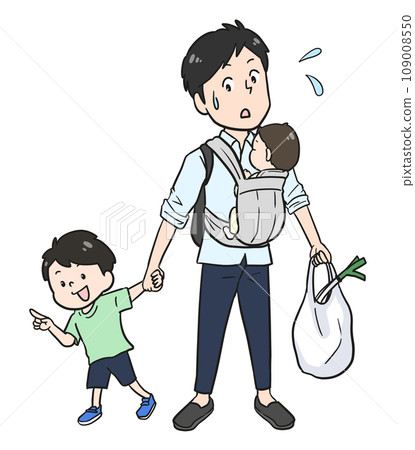 Dad shopping with his child (color) 109008550