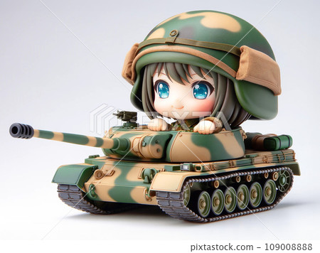 Deformed female soldier operating a tank - Generative AI Deformed female soldier operating a tank - Generative AI 109008888