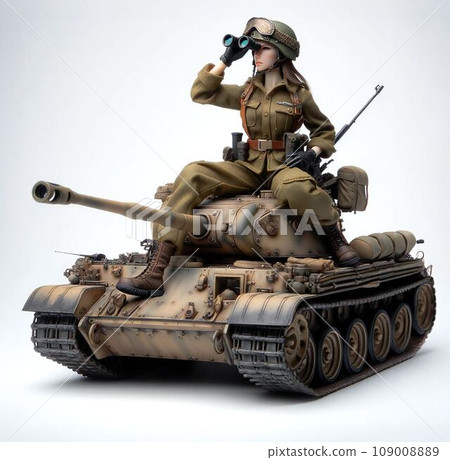 操作坦克車的女兵——生成人工智慧 109008889