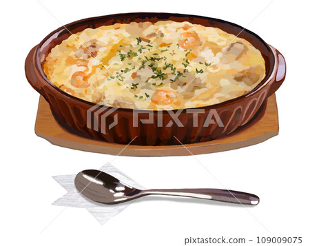 Shrimp gratin (with spoon) Shrimp gratin (with spoon) 109009075
