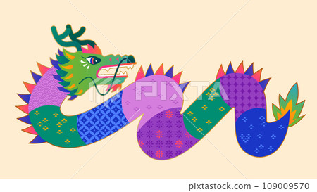 Dragon with oriental pattern 109009570