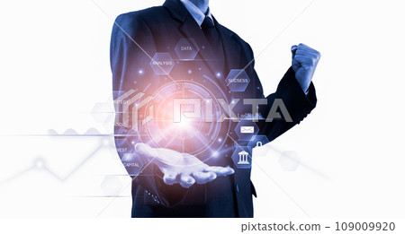 Stock market or forex trading graph and candlestick chart suitable for financial investment concept. Economy trends background for business idea and all art work design. Abstract finance background.. 109009920