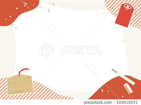New Year's card exam support image illustration frame material 109010031