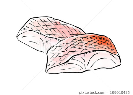 Simple hand-drawn illustration of golden sea bream 109010425