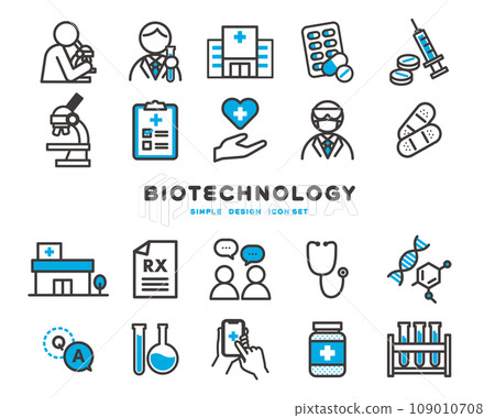 Vector illustration material of icons related to medical care and medicine Vector illustration material of icons related to medical care and medicine 109010708