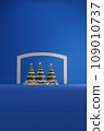 Christmas tree with decrorate items and giftbox.3D render 109010737