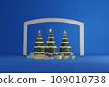 Christmas tree with decrorate items and giftbox.3D render 109010738