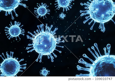 Virus or bacteria. 3D Illustration. 109010747