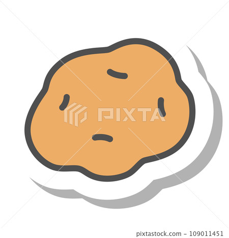 Sticker style simple vegetable single item icon potato Sticker style simple vegetable single item icon potato 109011451