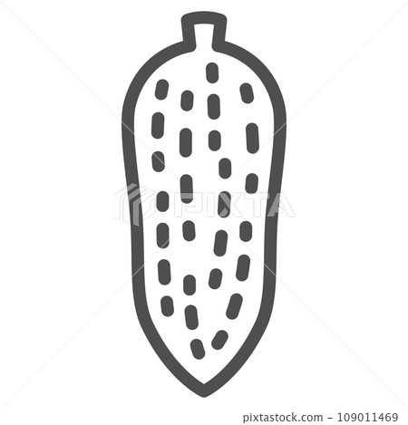 線描簡單蔬菜單項圖示苦瓜 線描簡單蔬菜單項圖示苦瓜 109011469