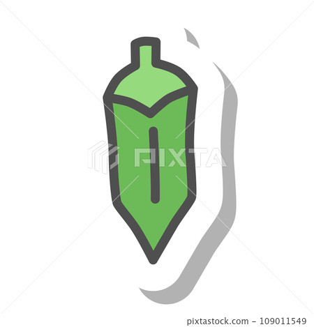 貼紙風格簡單蔬菜單項圖示秋葵 貼紙風格簡單蔬菜單項圖示秋葵 109011549