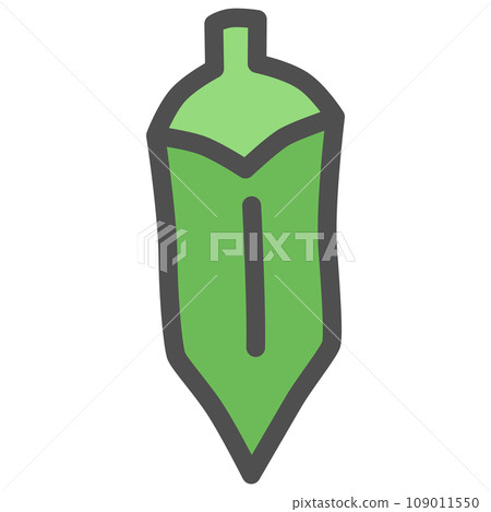 顏色簡單蔬菜單項圖示秋葵 顏色簡單蔬菜單項圖示秋葵 109011550