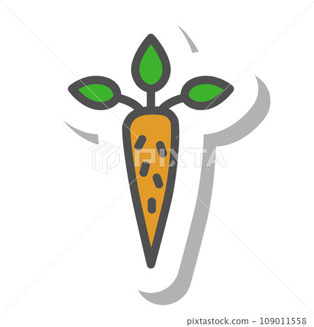 貼紙風格簡單蔬菜單品圖示牛蒡 109011558