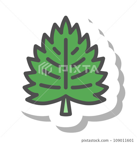 Sticker style simple vegetable single item icon perilla Sticker style simple vegetable single item icon perilla 109011601