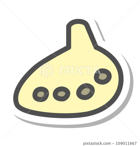 貼紙風格簡單樂器圖示陶笛 109011667