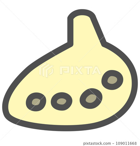 顏色簡單的樂器圖示陶笛 109011668