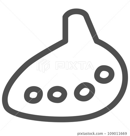 線條畫簡單樂器單項圖示陶笛 109011669