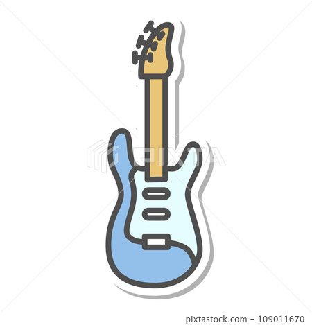 貼紙風格簡單樂器圖示電吉他 109011670